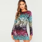Romwe Ombre Sequin Mini Dress