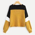 Romwe Color Block Tunic Jumper