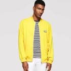 Romwe Guys Neon Yellow Patched Detail Bomber Jacket