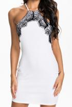 Romwe Off-shoulder Lace Bodycon Dress