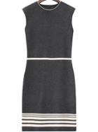 Romwe Sleeveless Striped Knit Grey Dress