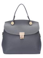 Romwe Grey Twist Lock Shoulder Bag