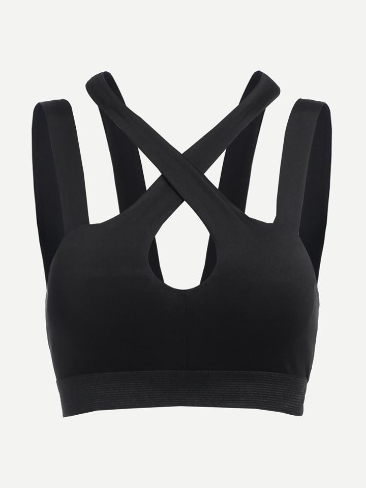 Romwe Cut Out Criss Cross Top