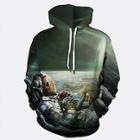 Romwe Guys 3d Astronaut Print Hooded Sweatshirt