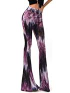 Romwe High Waist Tie-dye Bell Pant