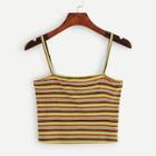 Romwe Ribbed Striped Cami Top