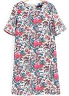 Romwe Floral Short Sleeve Bodycon Dress