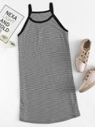 Romwe Striped Ringer Cami Dress