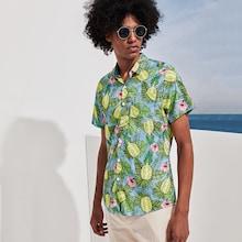 Romwe Guys Pineapple Print Hawaiian Shirt