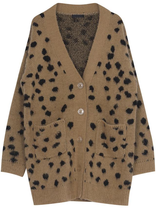 Romwe Speckled Print Pockets Buttons Brown Coat