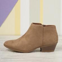 Romwe Inner Zip Block Stacked Heel Ankle Booties