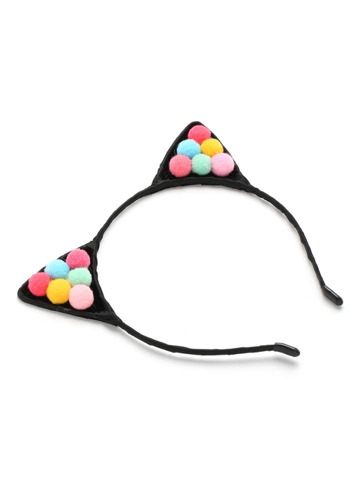 Romwe Pom Pom Decorated Cat Ear Headband