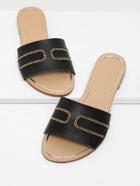 Romwe Chain Detail Flat Sandals