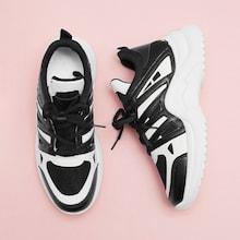 Romwe Two Tone Lace Up Sneakers