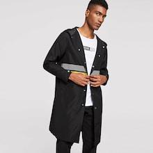 Romwe Guys Contrast Tape Hooded Jacket
