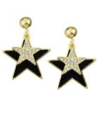 Romwe Black Enamel Star Stud Earrings