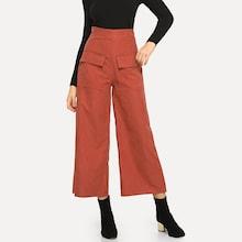 Romwe Dual Pocket Wide Leg Pants