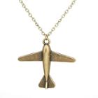 Romwe Aircraft Shaped Pendant Necklace