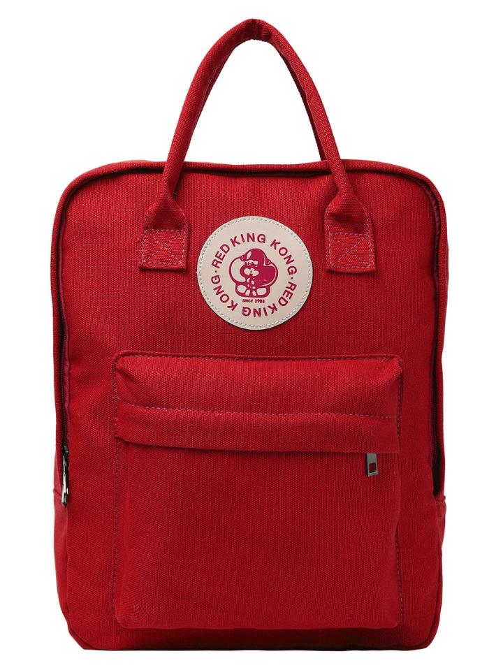 Romwe Dual Handle Rectangle Canvas Backpack
