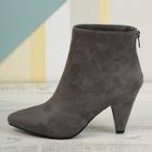 Romwe Low Cone Heel Pointy Toe Ankle Booties