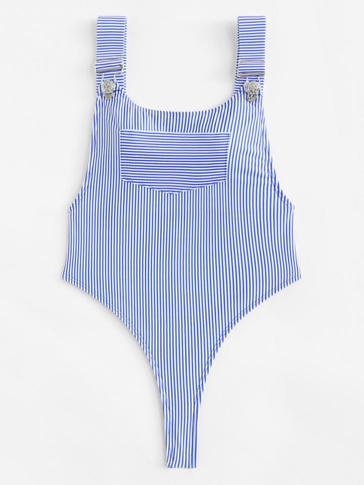 Romwe High Waist Striped Swimsuit