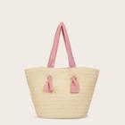 Romwe Knot Detail Straw Tote Bag