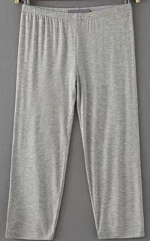 Romwe Elastic Waist Loose Pale Grey Legging