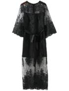 Romwe Bell Sleeve Lace Dress With Belt