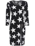 Romwe Stars Print Slit White Dress