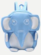 Romwe Blue Elephant Design Pu Backpack