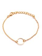 Romwe Gold Plated Hollow Circle Chain Bracelet