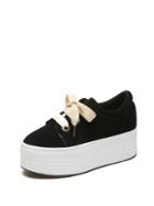 Romwe Lace Up Suede Flatform Trainers