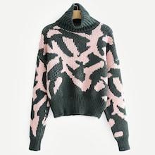 Romwe Drop Shoulder Camouflage Print Jumper
