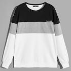 Romwe Guys Color-block Letter Pullover