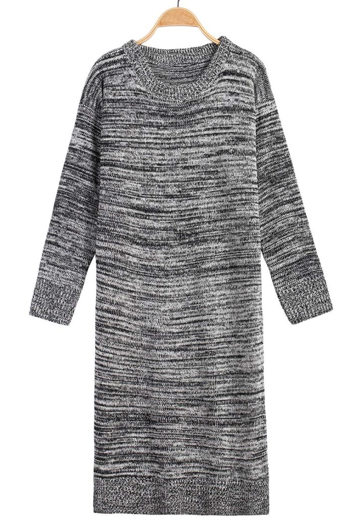 Romwe Vintage Knit Long Shift Sweater