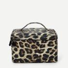 Romwe Leopard Zipper Around Makeup Bag