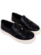 Romwe Black Round Toe Platform Rivet Flats