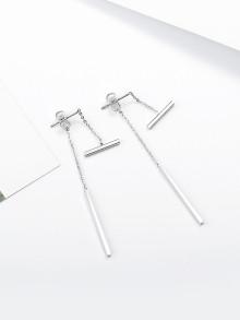 Romwe Bar Detail Detachable Drop Earrings