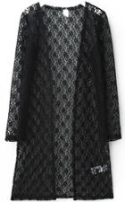 Romwe Long Sleeve Lace Black Top