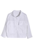 Romwe Pocketed White Safari Jacket