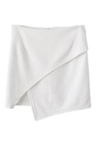Romwe Asymmetric Solid White Skirt