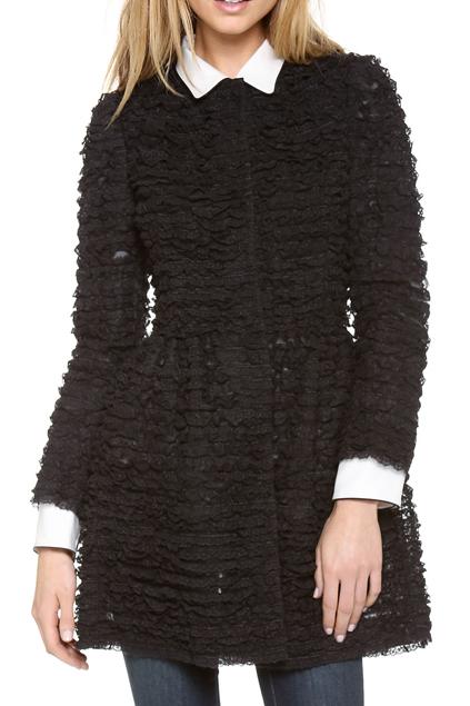 Romwe High Waisted Slim Sheer Black Coat