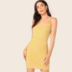 Romwe Striped Fitted Cami Dress
