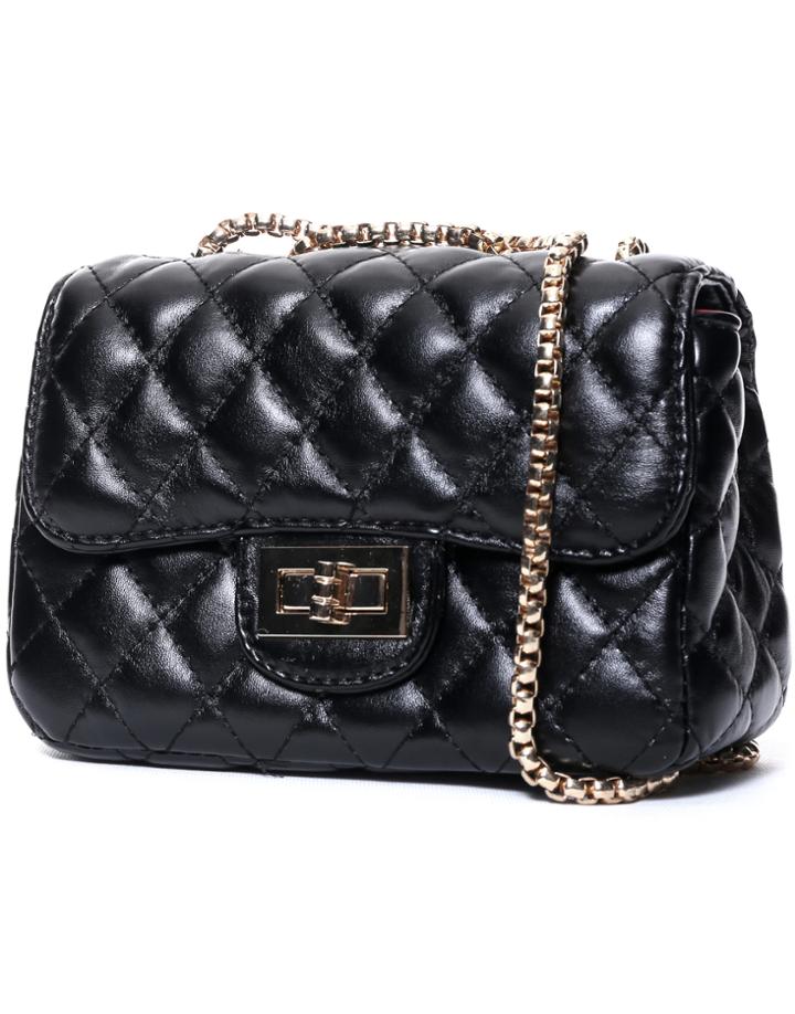 Romwe Black Diamond Pattern Chain Bag