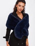 Romwe Faux Fur Long Stole