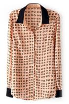 Romwe Little Sunflowers Print Dual-tone Shirt