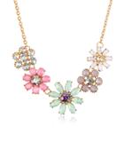 Romwe Flower Shaped Statement Necklace