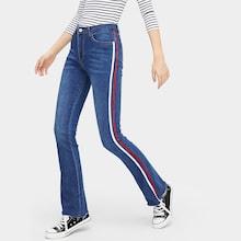 Romwe Contrast Tape Detail Jeans