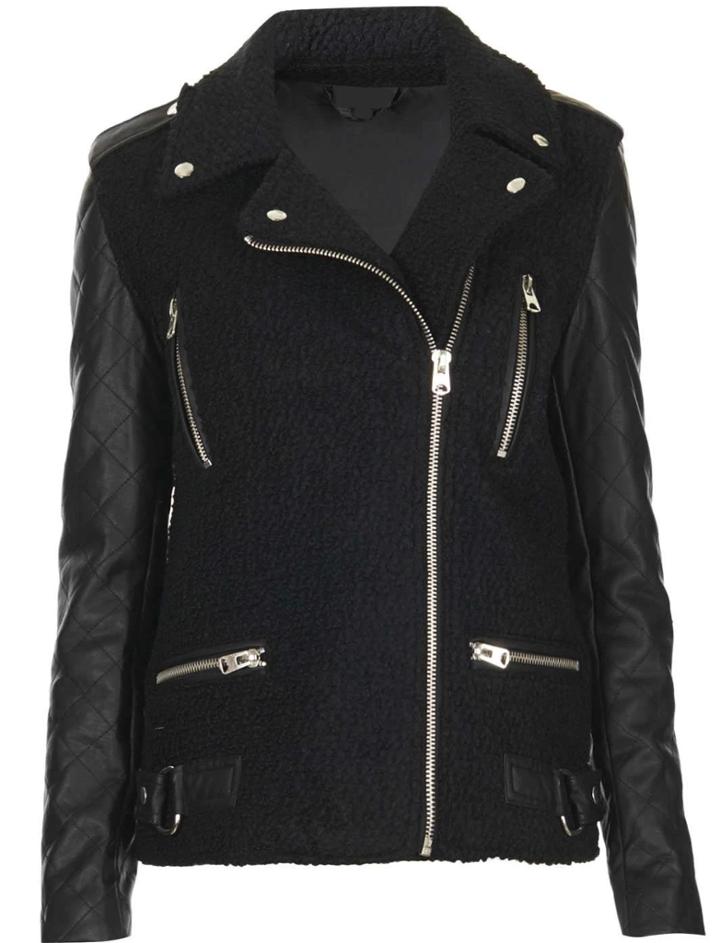 Romwe Contrast Pu Leather Zipper Epaulet Jacket