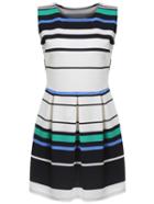Romwe Multicolor Strippped Folds Dress